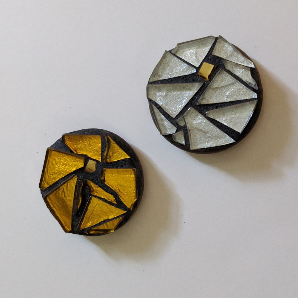 2 Mosaic Refrigerator Magnets